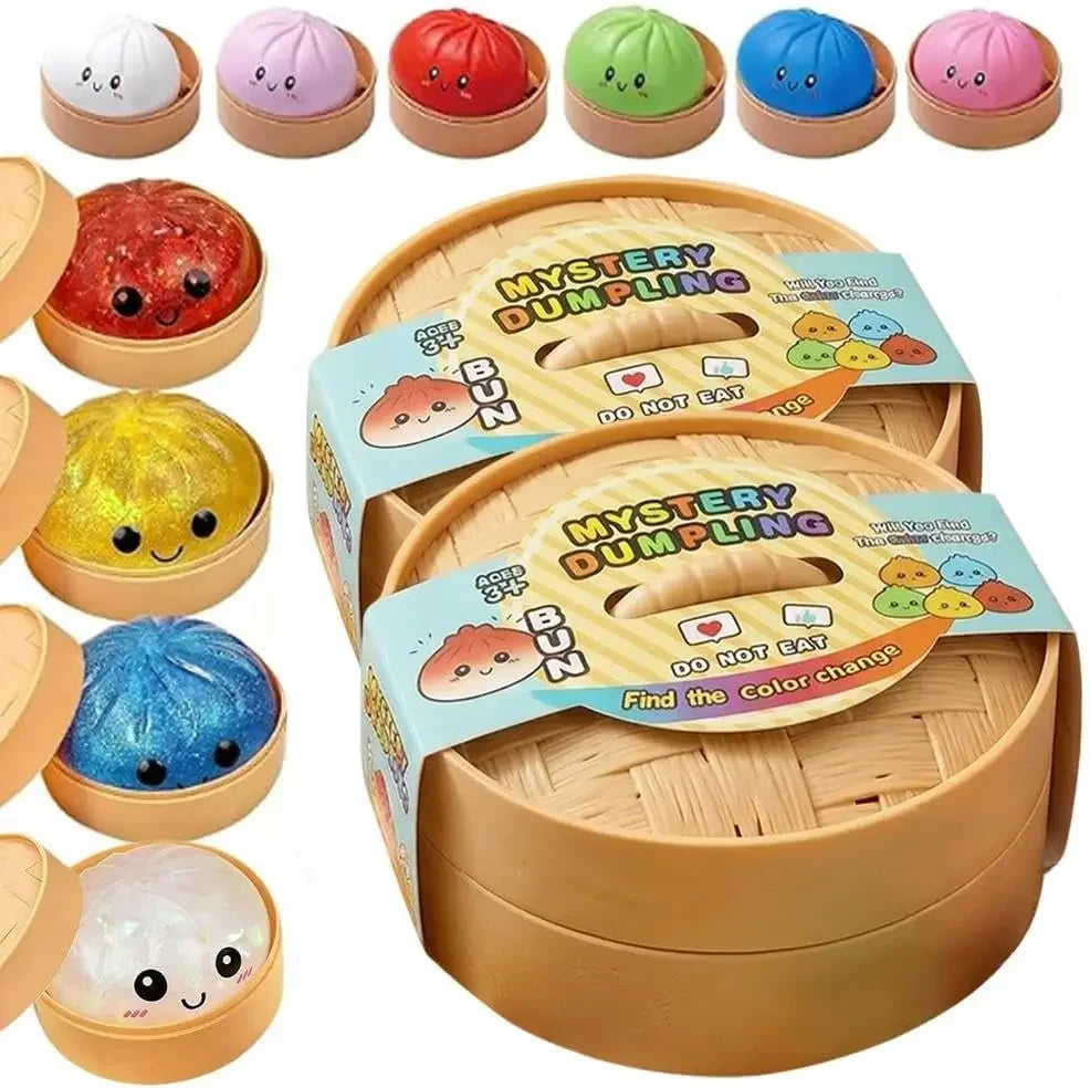 Glitter Dumpling Mystery Box: 10 Colors Random Stress Balls, Aesthetic Desktop Sensory Toy, Creative Office Fidget Gift