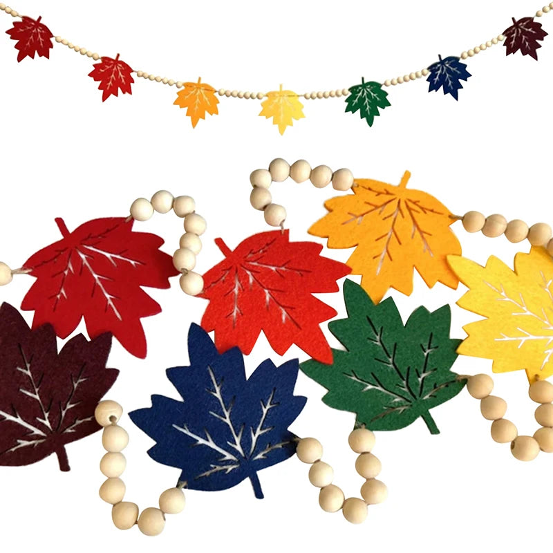 Fireplace Mantel Decoration Orange Thanksgiving Day Bead Fall Banner Halloween All Decorations for Home Indoor