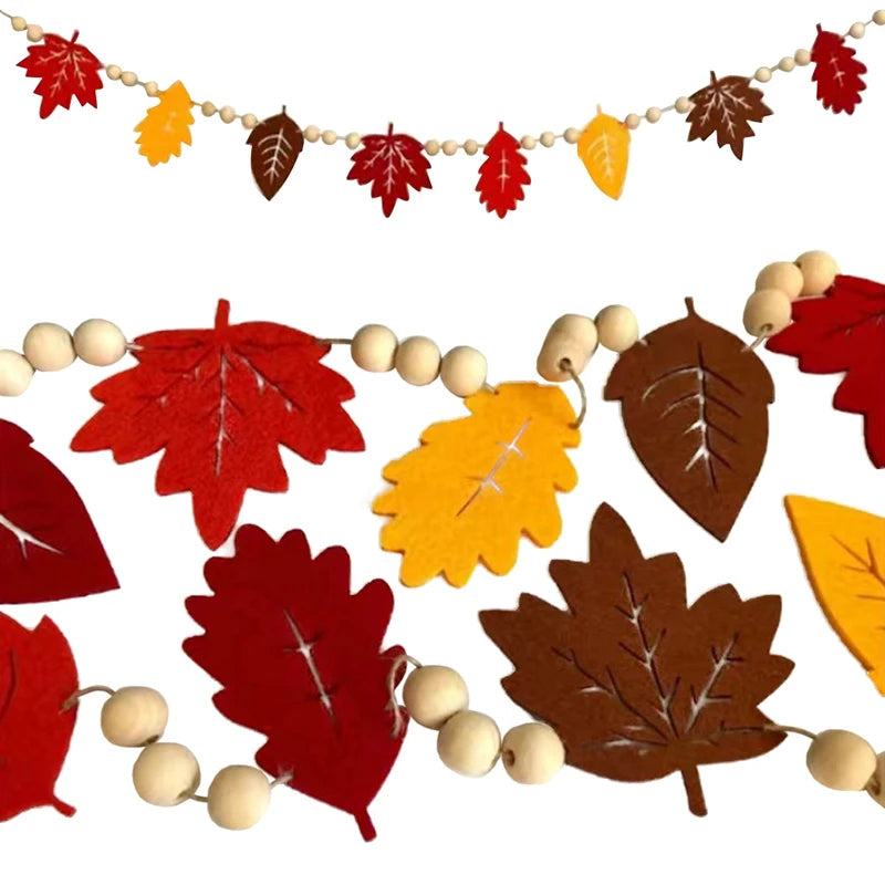 Fireplace Mantel Decoration Orange Thanksgiving Day Bead Fall Banner Halloween All Decorations for Home Indoor