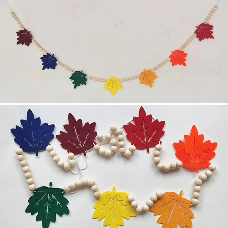 Fireplace Mantel Decoration Orange Thanksgiving Day Bead Fall Banner Halloween All Decorations for Home Indoor