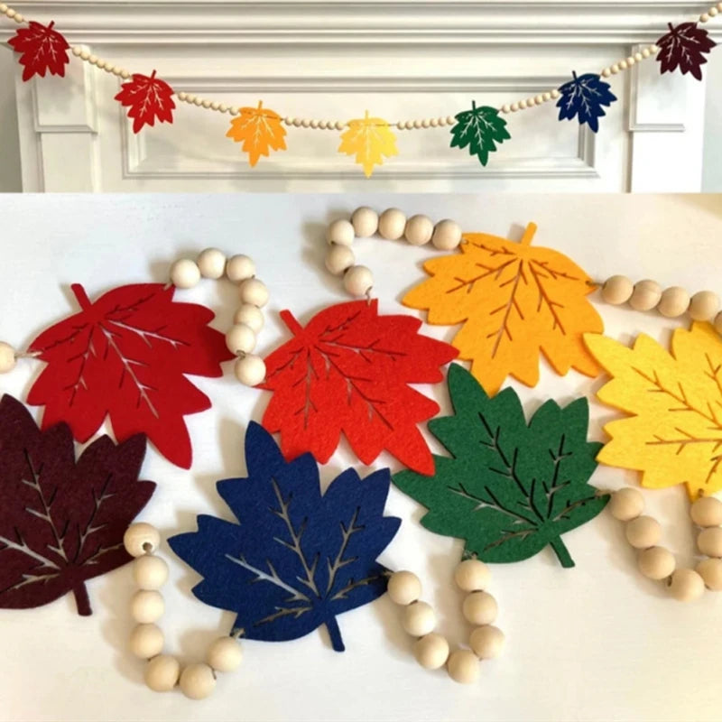 Fireplace Mantel Decoration Orange Thanksgiving Day Bead Fall Banner Halloween All Decorations for Home Indoor