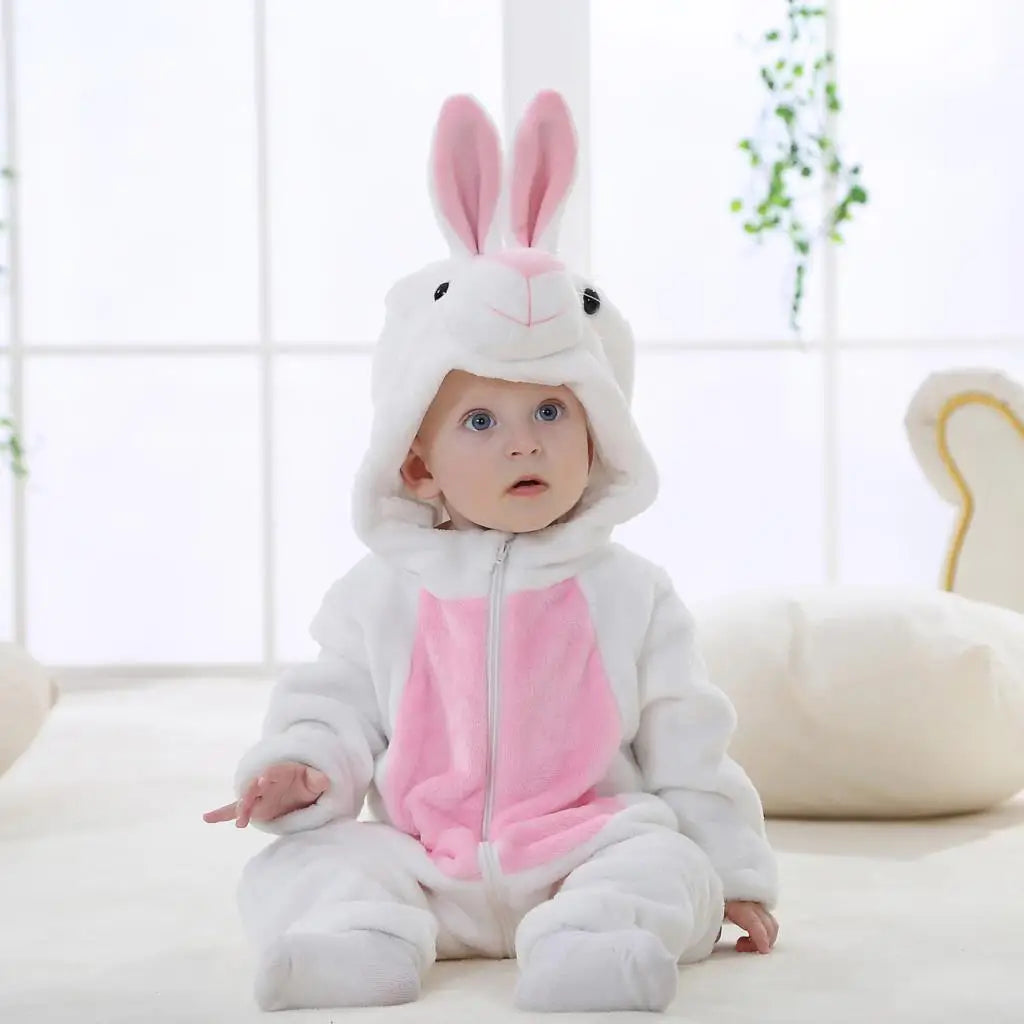 Halloween Dinosaur Winter Baby Romper Kigurumi Costume Flannel Hooded Bodysuit Pajamas Animal Overall Jumpsuit For Girl Boy 0-4T