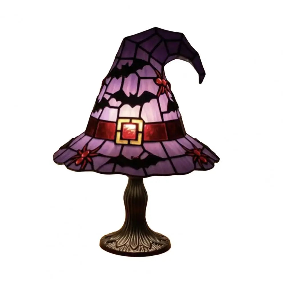Resin Witch Hat Decoration Festive Atmosphere Lamp Hat Led Night Light Table Lamp Set for Halloween Decor Handcrafted for Indoor