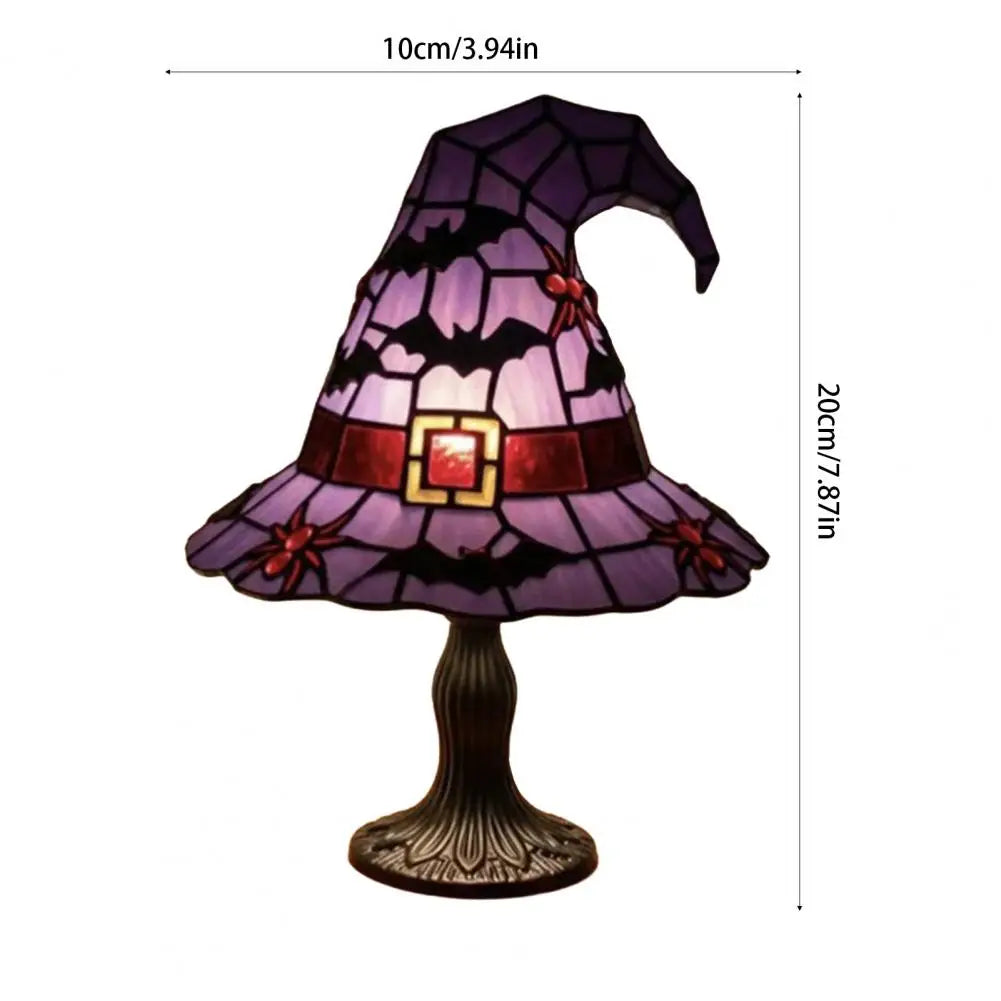 Resin Witch Hat Decoration Festive Atmosphere Lamp Hat Led Night Light Table Lamp Set for Halloween Decor Handcrafted for Indoor