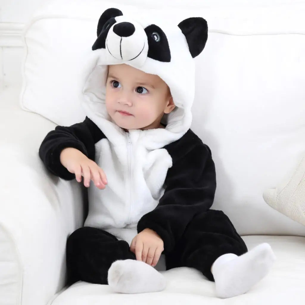 Halloween Dinosaur Winter Baby Romper Kigurumi Costume Flannel Hooded Bodysuit Pajamas Animal Overall Jumpsuit For Girl Boy 0-4T
