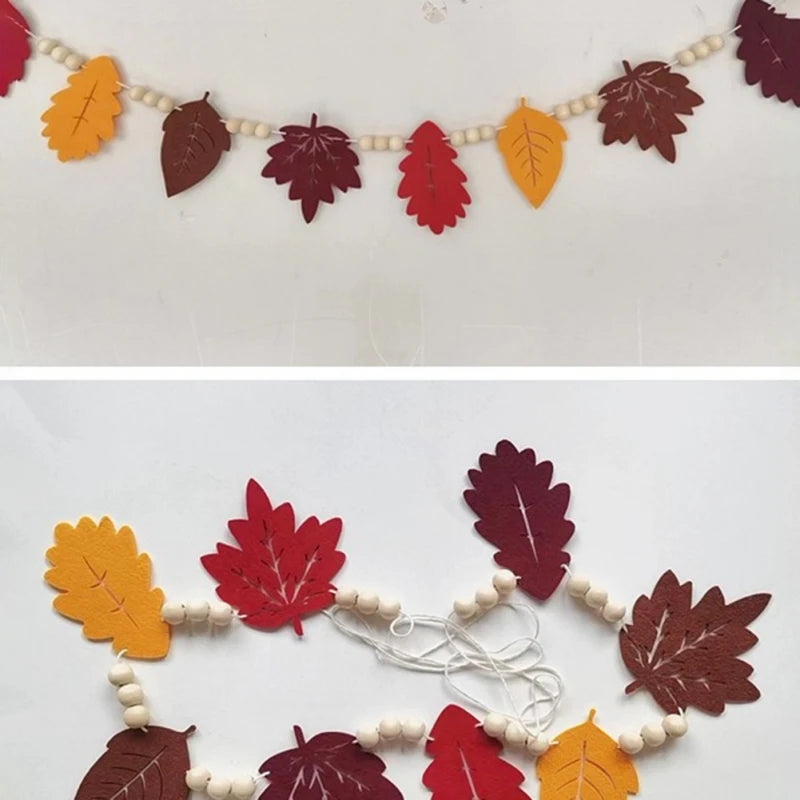 Fireplace Mantel Decoration Orange Thanksgiving Day Bead Fall Banner Halloween All Decorations for Home Indoor