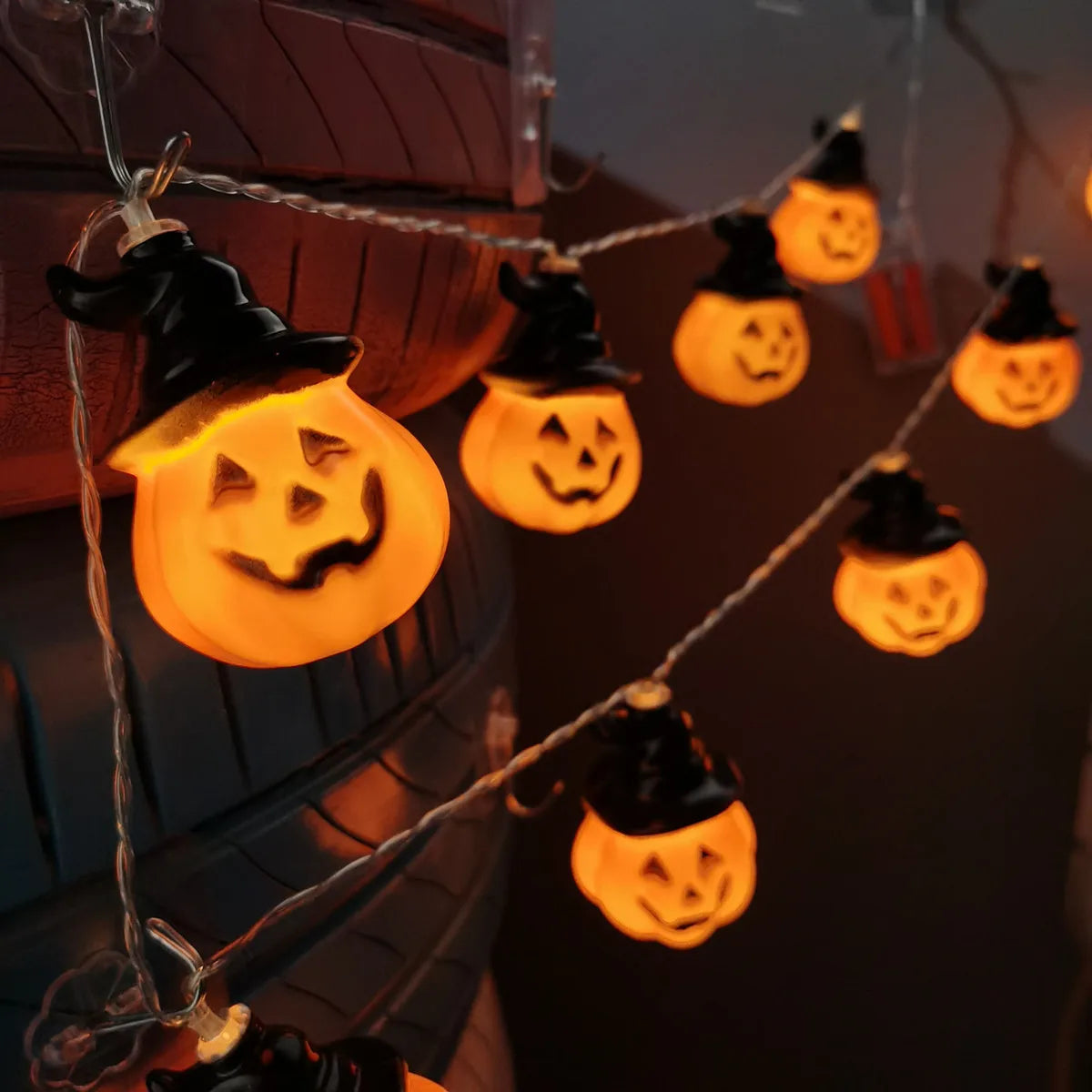 Halloween Decorations Lights Pumpkin String Lights Pumpkin Lantern Lights Halloween Home Party Yard Wall Door Decor Lights 710