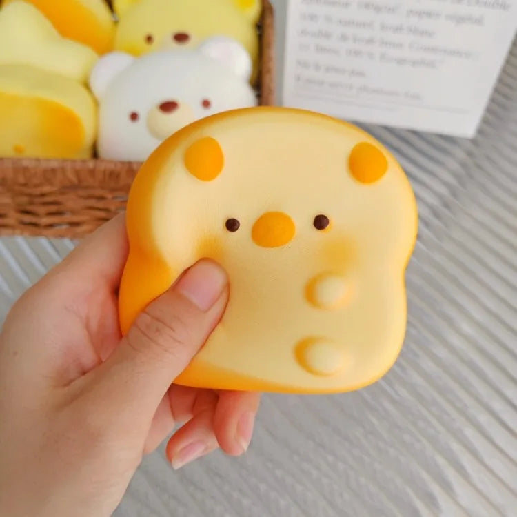 Squishy Cute Cartoon Simulated Bread Squeeze Toy Soft Stress Relief Slow Rising Sensory Fidget for Anxiety Gifts for Kids Adults