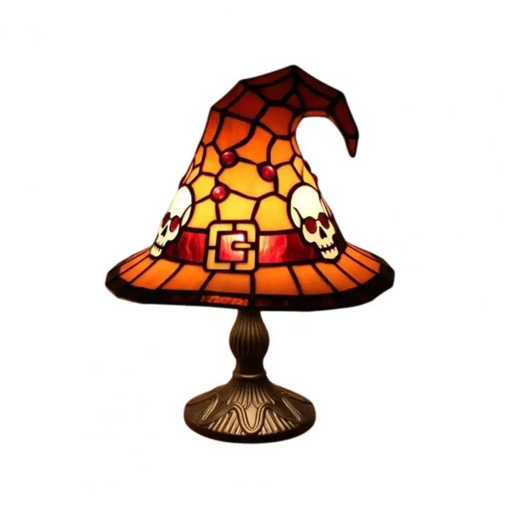 Resin Witch Hat Decoration Festive Atmosphere Lamp Hat Led Night Light Table Lamp Set for Halloween Decor Handcrafted for Indoor